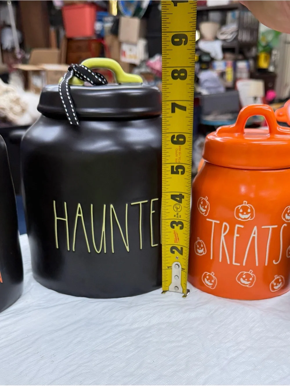 Set of 4 canisters Haunted & Treats Halloween - Black and Orange
